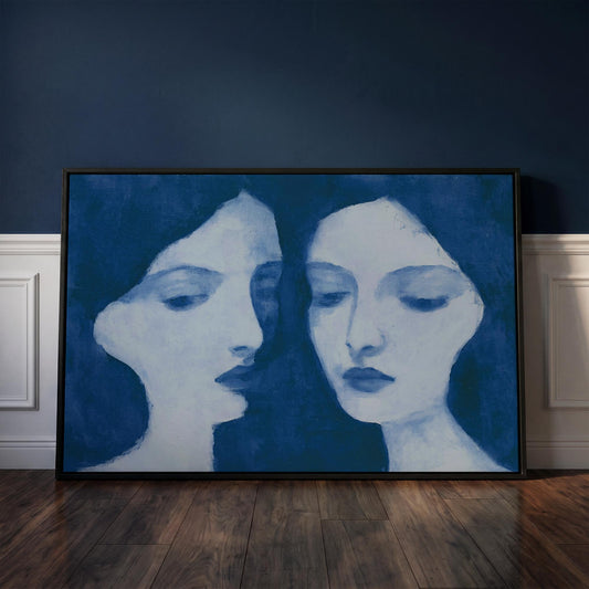 Two Women Portrait Canvas Wall Art