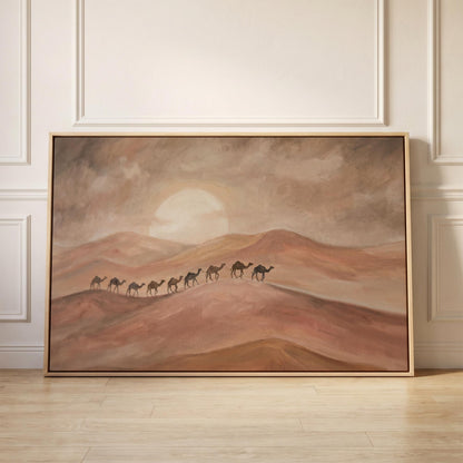 Desert Camel Caravan Canvas Wall Art