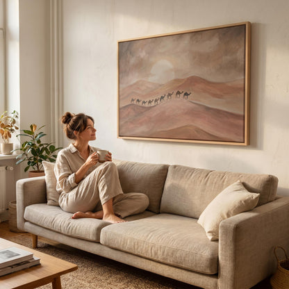 Desert Camel Caravan Canvas Wall Art
