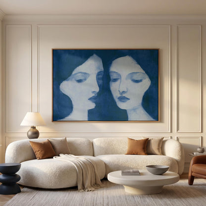 Two Women Portrait Canvas Wall Art