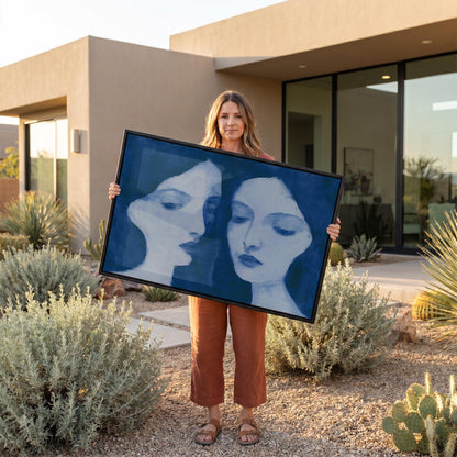 Two Women Portrait Canvas Wall Art