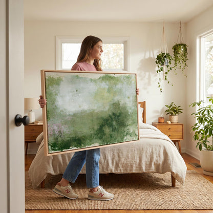 Abstract Green Landscape Canvas Wall Art