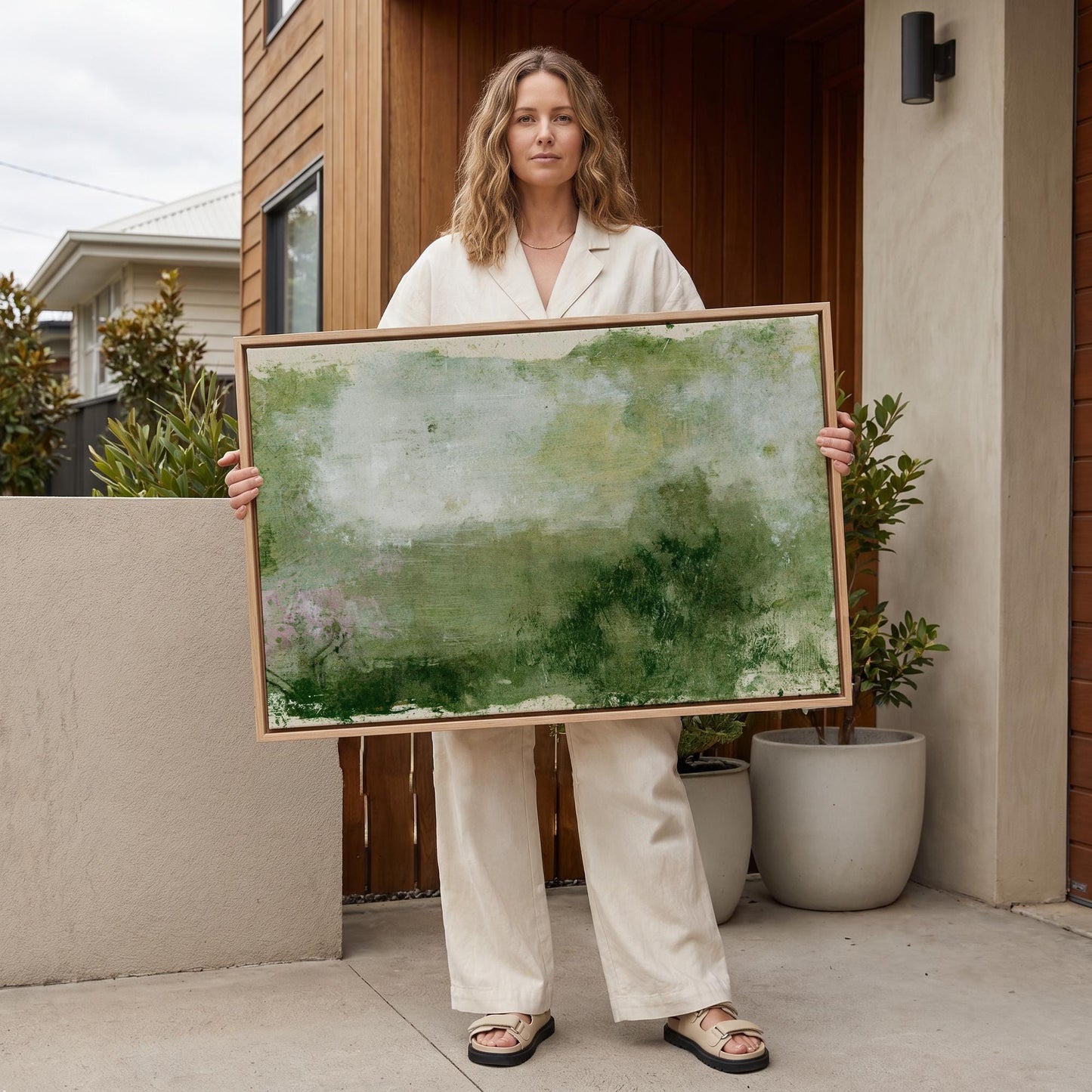 Abstract Green Landscape Canvas Wall Art