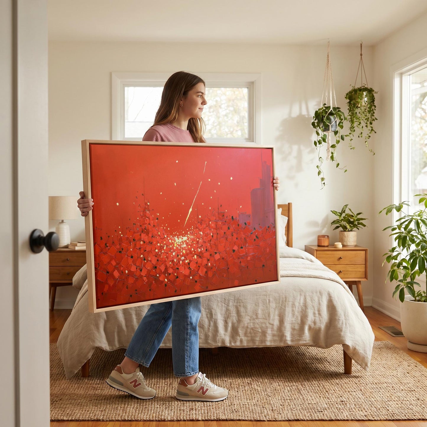 Red Abstract Canvas Wall Art