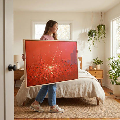 Red Abstract Canvas Wall Art