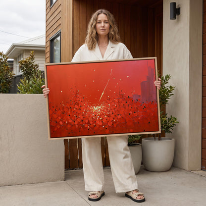 Red Abstract Canvas Wall Art