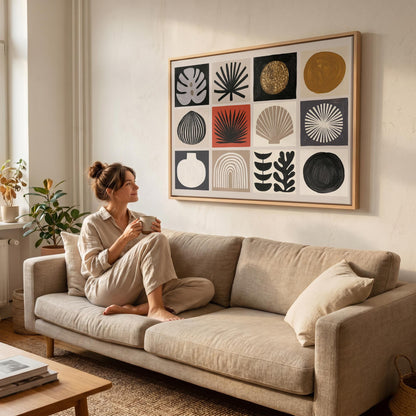 Botanical Grid Canvas Wall Art