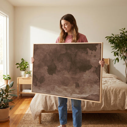 Brown Abstract Watercolor Canvas Wall Art