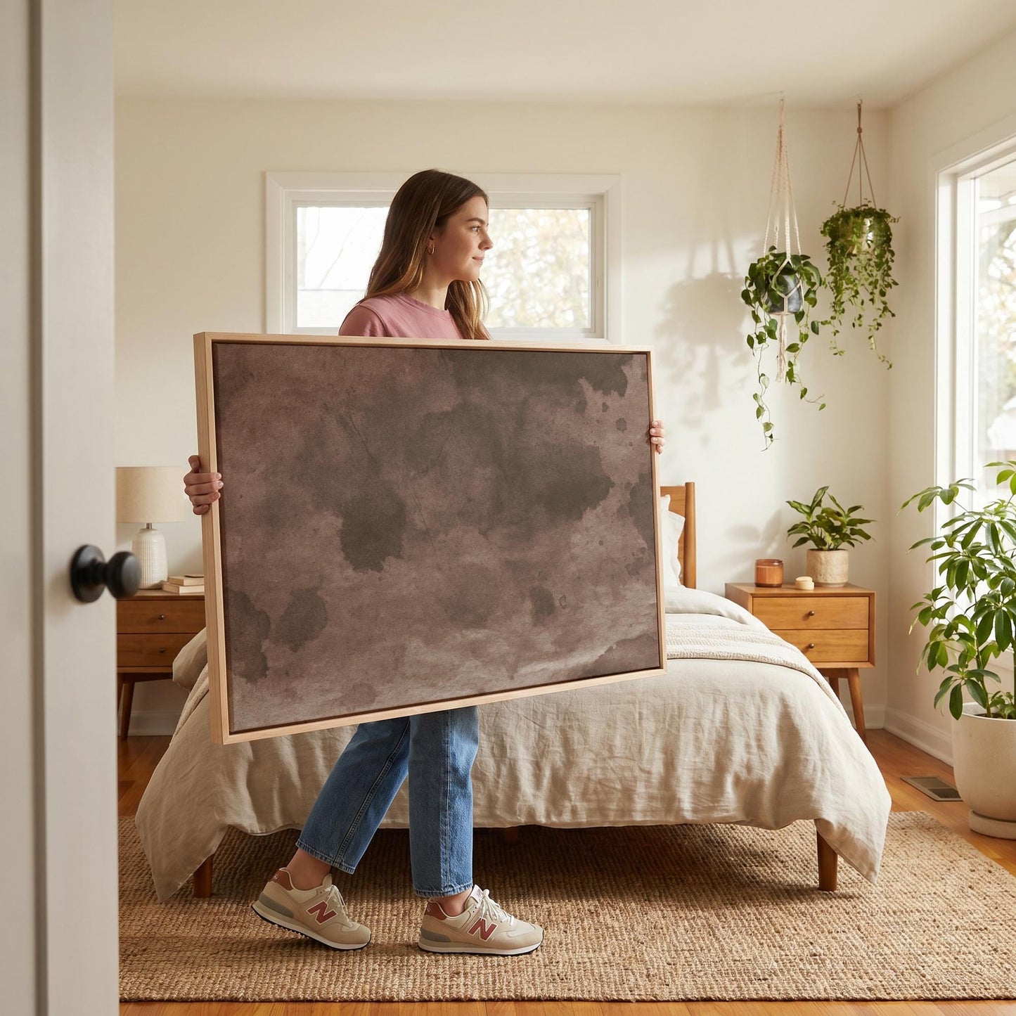 Brown Abstract Watercolor Canvas Wall Art