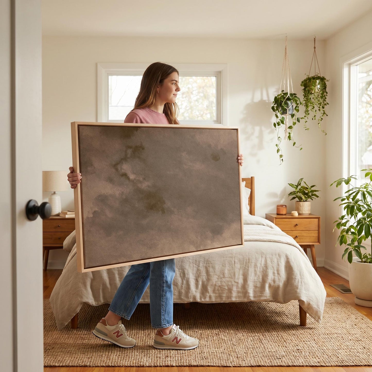 Brown Abstract Cloud Canvas Wall Art