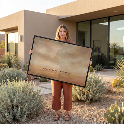 Desert Camel Caravan Canvas Wall Art