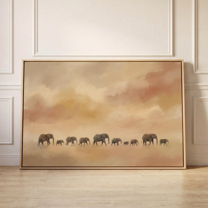 Elephant Herd Canvas Wall Art
