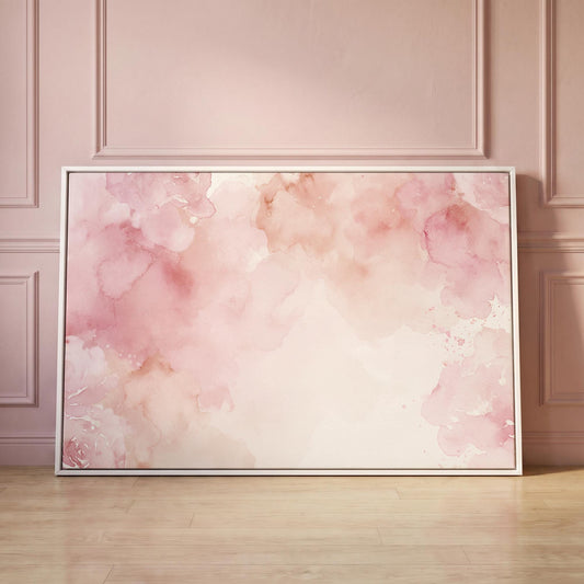 Pink Watercolor Abstract Canvas Wall Art