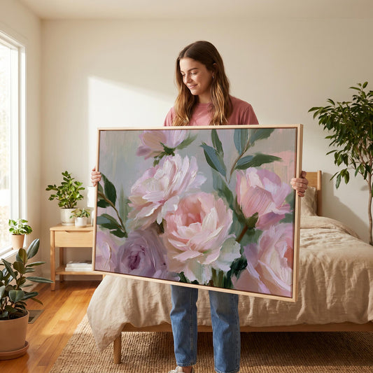 Peony Roses Canvas Wall Art