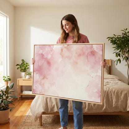 Pink Watercolor Abstract Canvas Wall Art