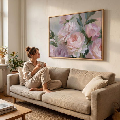 Peony Roses Canvas Wall Art