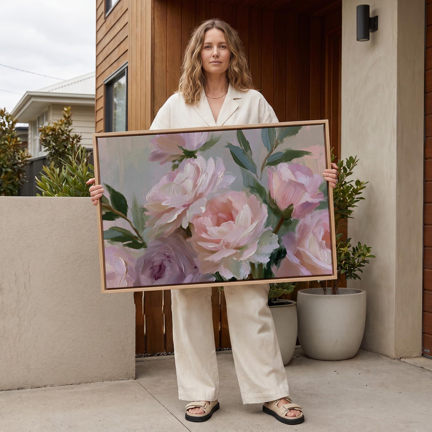 Peony Roses Canvas Wall Art