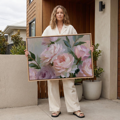 Peony Roses Canvas Wall Art