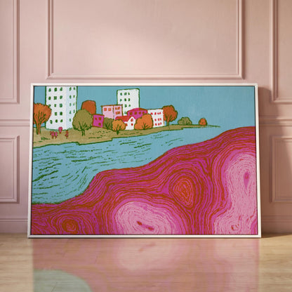 Cityscape River Canvas Wall Art