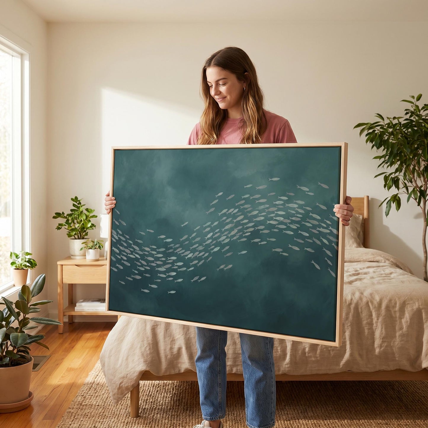 School of Fish Canvas Wall Art