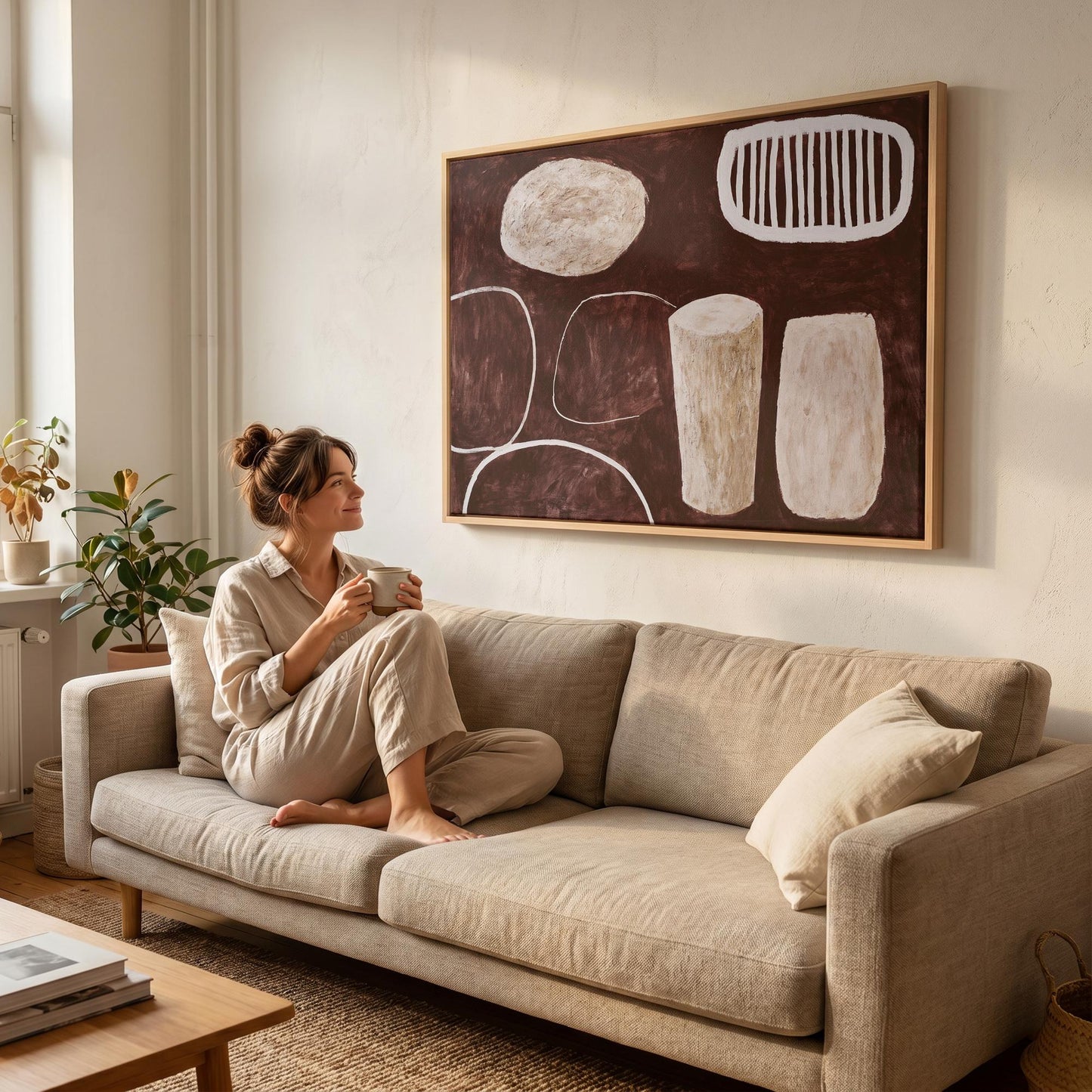 Abstract Organic Shapes Canvas Wall Art