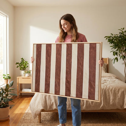 Terracotta Stripe Canvas Wall Art