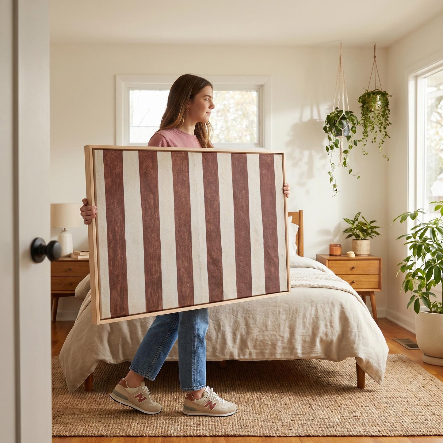 Terracotta Stripe Canvas Wall Art