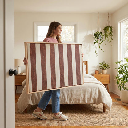 Terracotta Stripe Canvas Wall Art