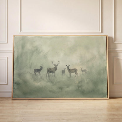 Deer Family Canvas Wall Art