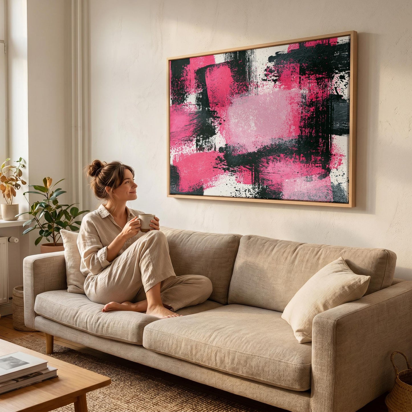 Abstract Brushstroke Canvas Wall Art