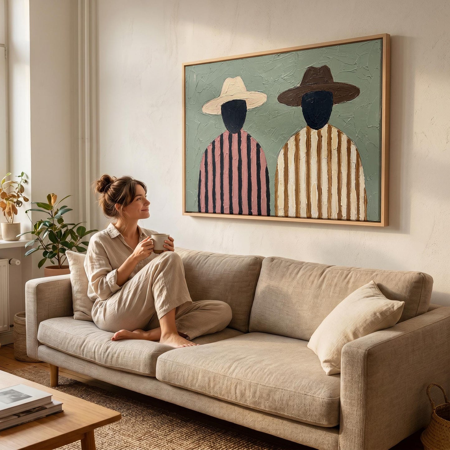 Two Figures Canvas Wall Art