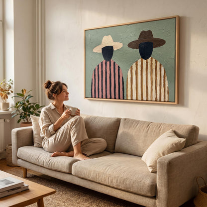 Two Figures Canvas Wall Art