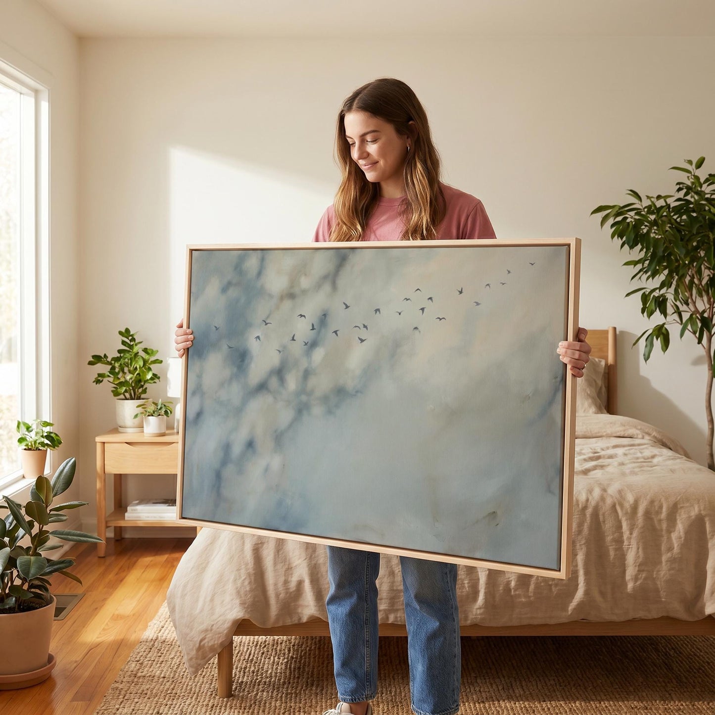 Birds in Sky Canvas Wall Art