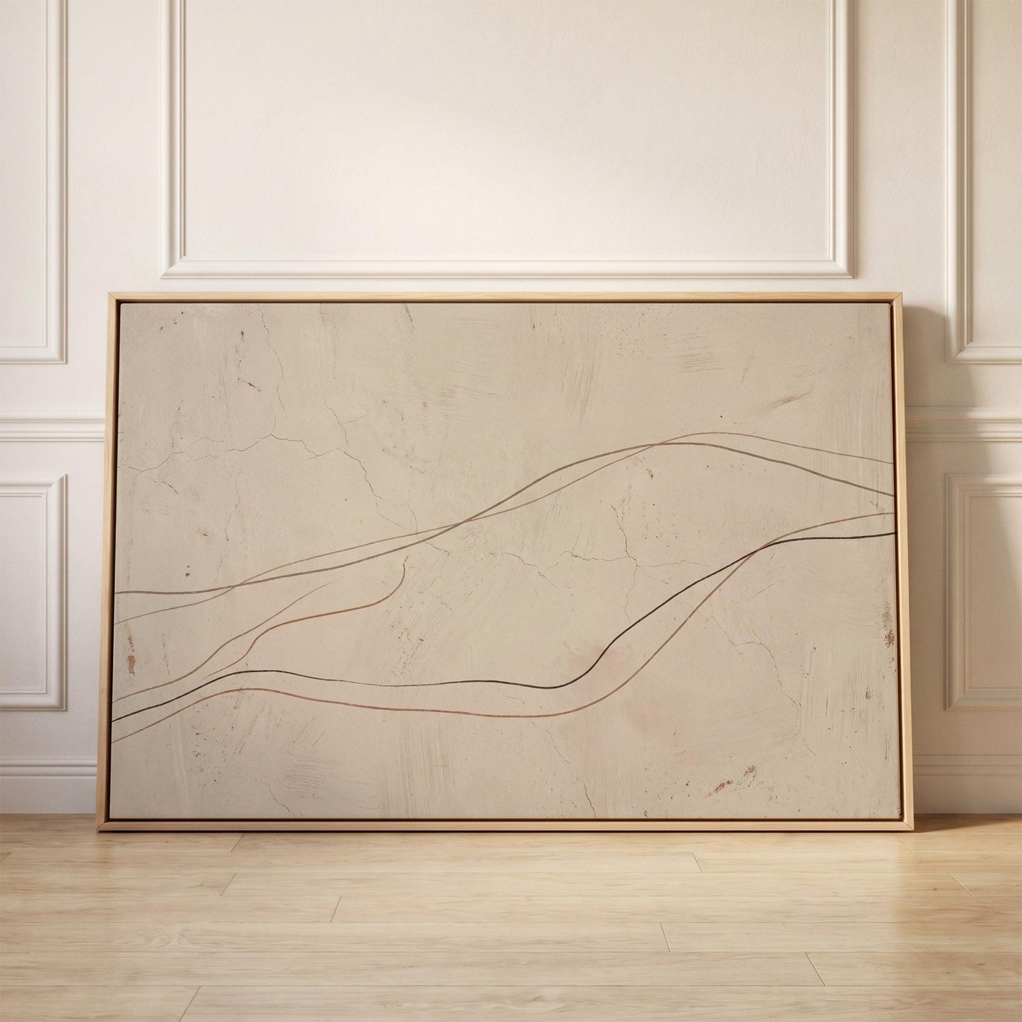 Abstract Line Art Canvas Wall Beige Terracotta Wabi Sabi Print