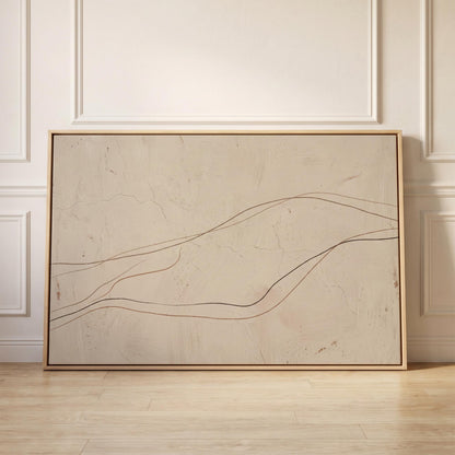 Abstract Line Art Canvas Wall Beige Terracotta Wabi Sabi Print