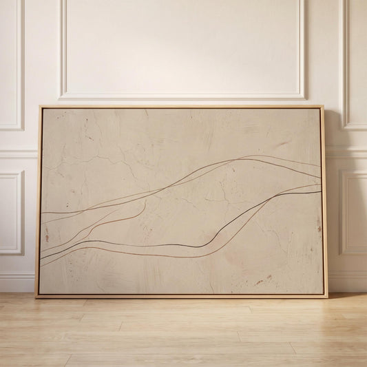 Abstract Line Art Canvas Wall Beige Terracotta Wabi Sabi Print