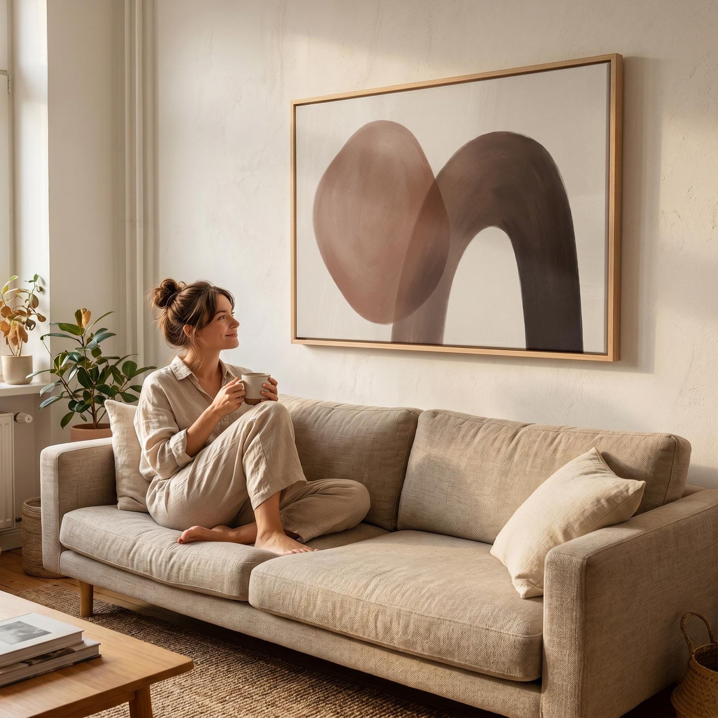 Abstract Organic Shapes Canvas Wall Art