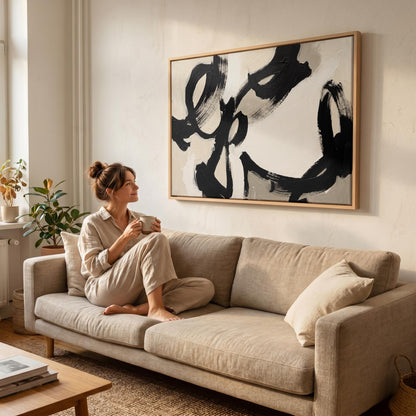 Abstract Brushstroke Canvas Wall Art
