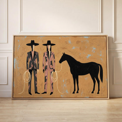 Cowboys and Horse Canvas Wall Art