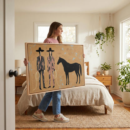 Cowboys and Horse Canvas Wall Art