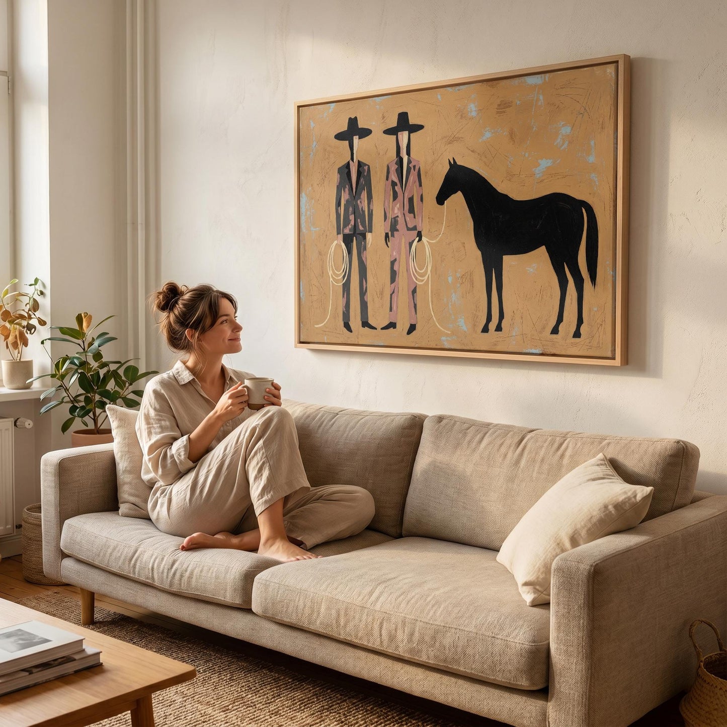 Cowboys and Horse Canvas Wall Art