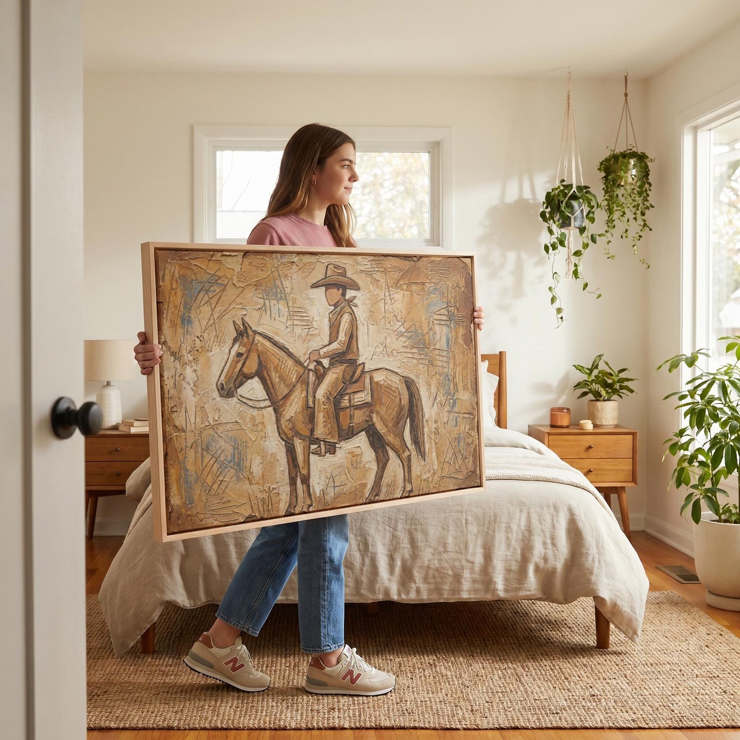 Cowboy Horse Canvas Wall Art