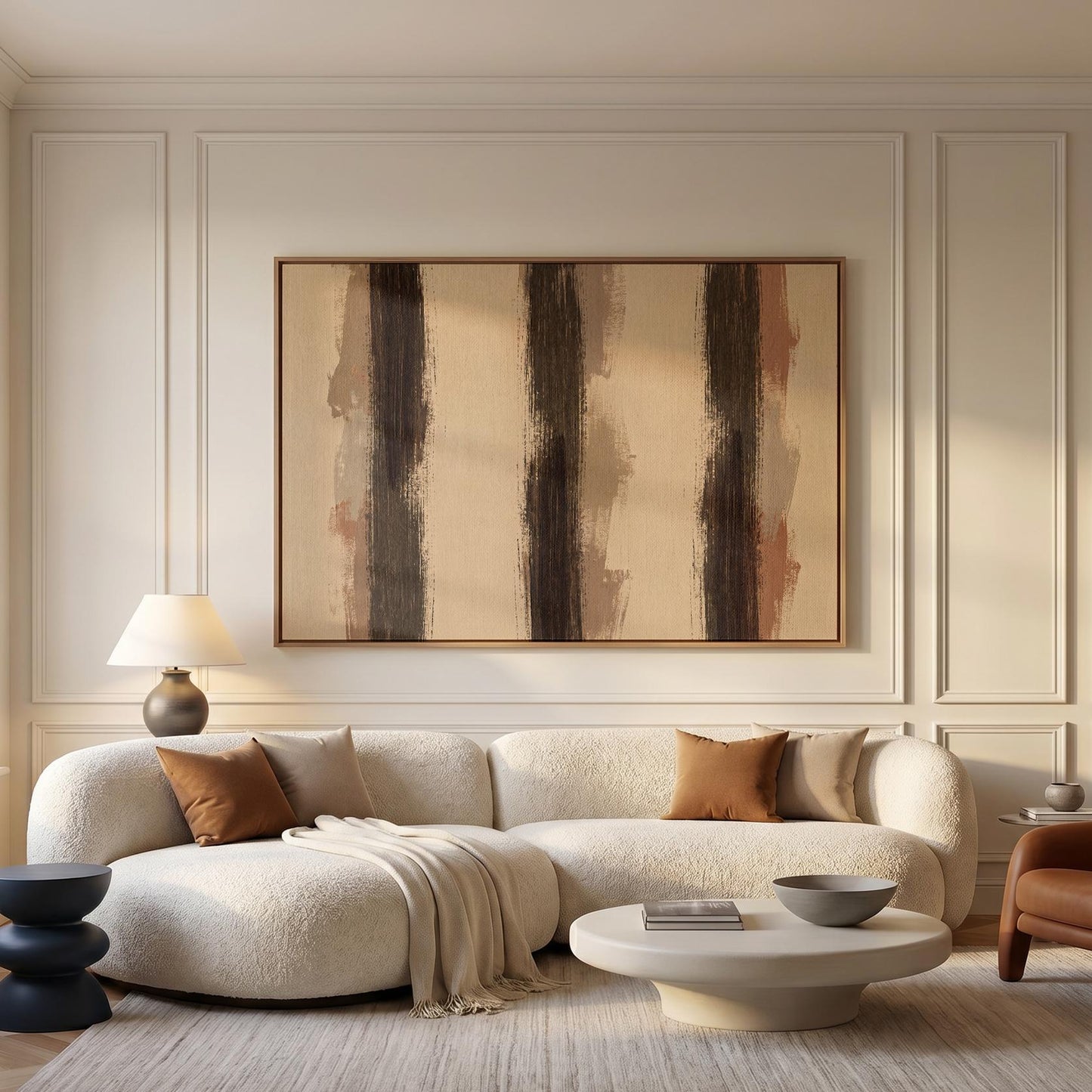 Abstract Brushstroke Stripes Canvas Wall Art