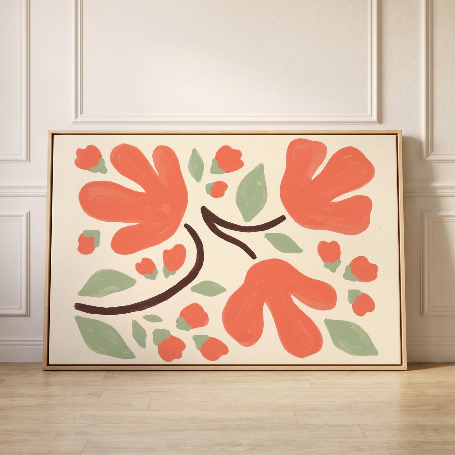 Abstract Floral Canvas Wall Art