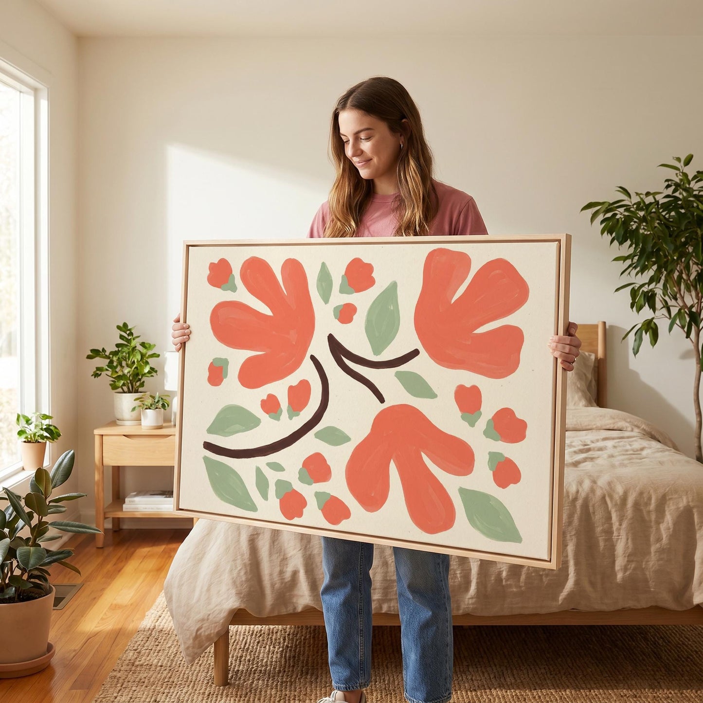 Abstract Floral Canvas Wall Art