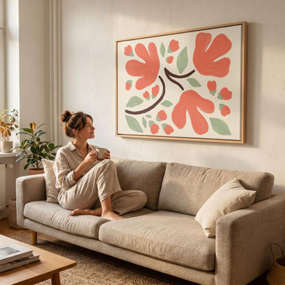 Abstract Floral Canvas Wall Art
