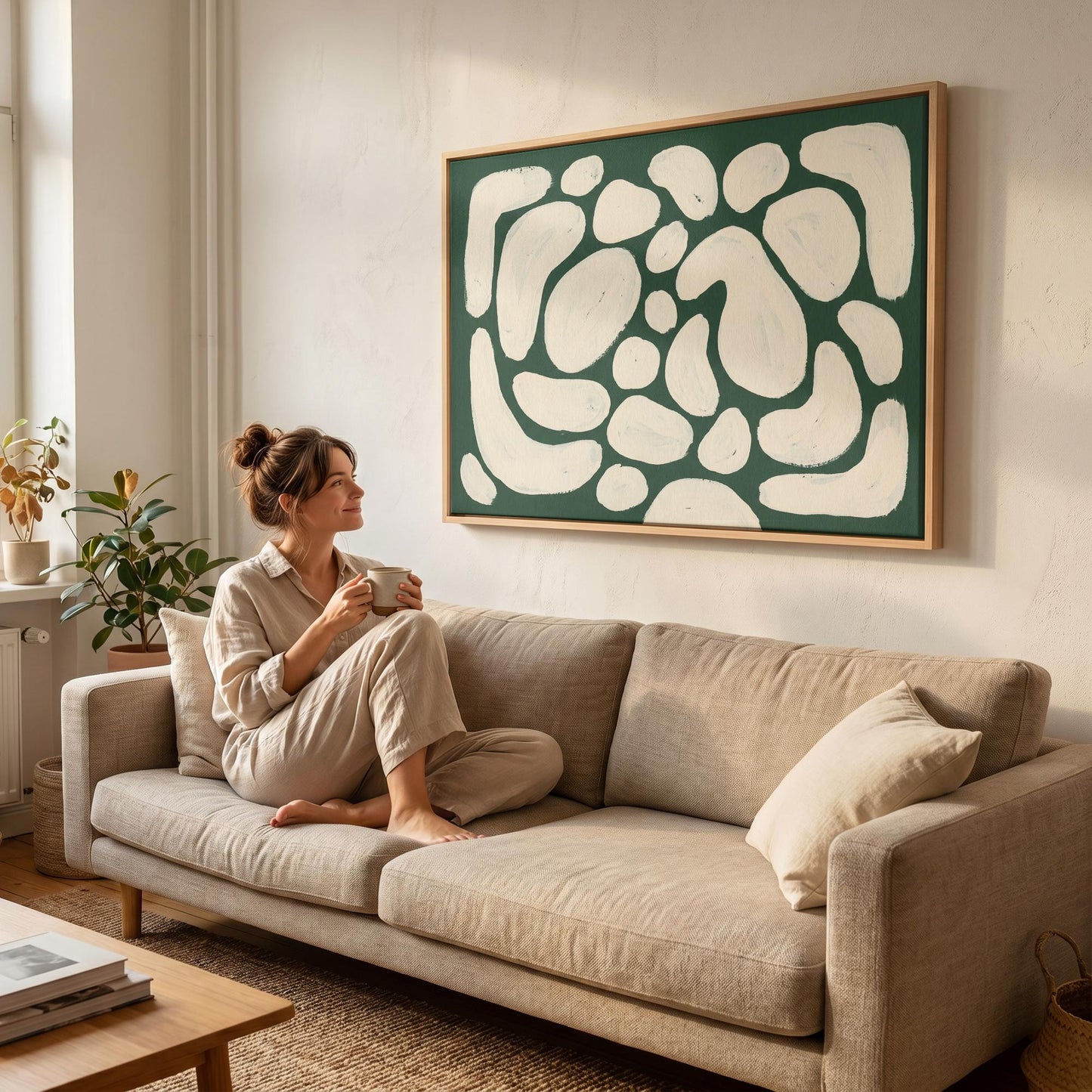 Abstract Organic Shapes Canvas Wall Art