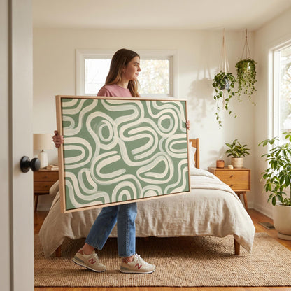Abstract Swirl Lines Canvas Wall Art