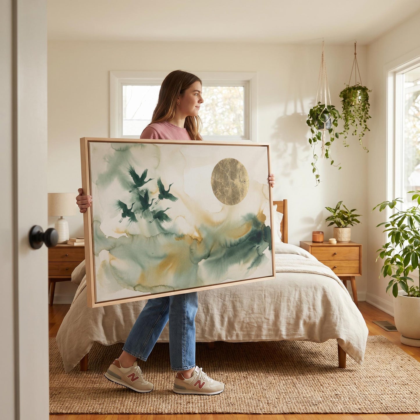 Flying Cranes Canvas Wall Art