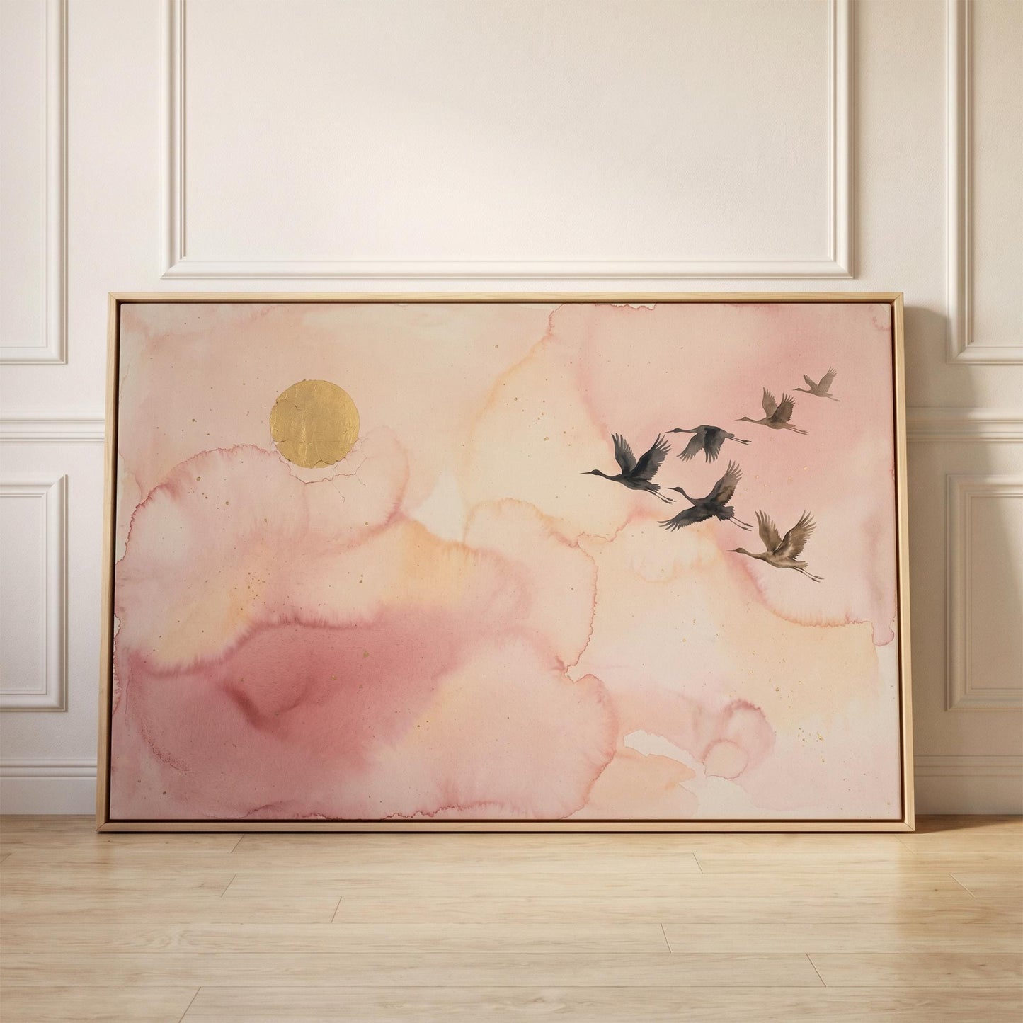 Flying Cranes Canvas Wall Art